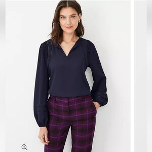Ann Taylor - Cutout Split Neck Top